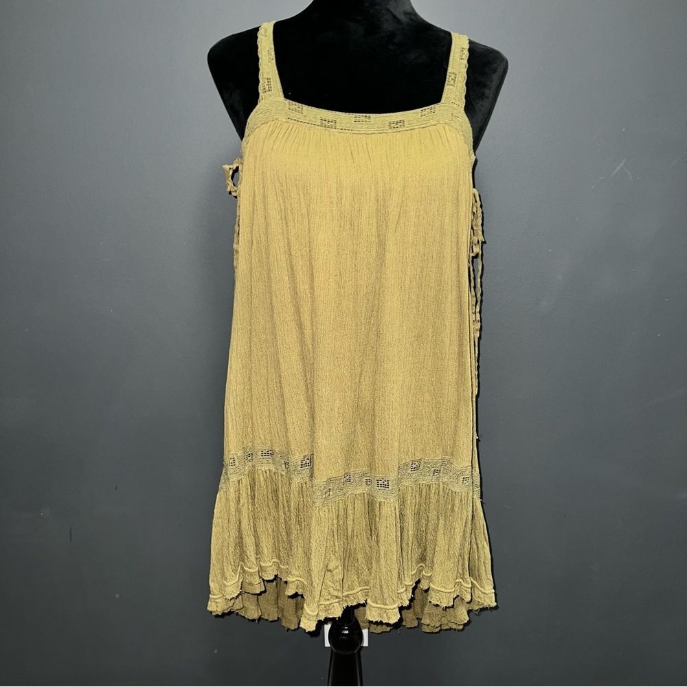 Free People Sweet Thing Mini Dress - Olive - Size Medium